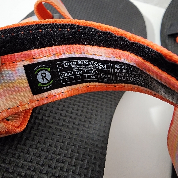 Teva Original Universal Tie Dye Sorbet Red 1124231 Sandals Women's Size 9 - Picture 3 of 5